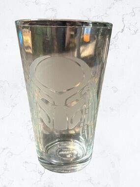 Loot Crate Clear Glass Tumbler with White Etched Mask Design Predator